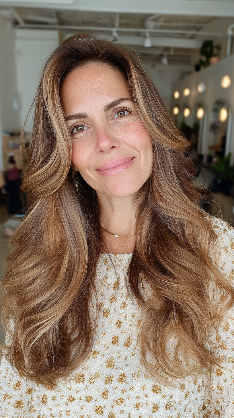 Flowing Caramel Waves with Soft Highlights