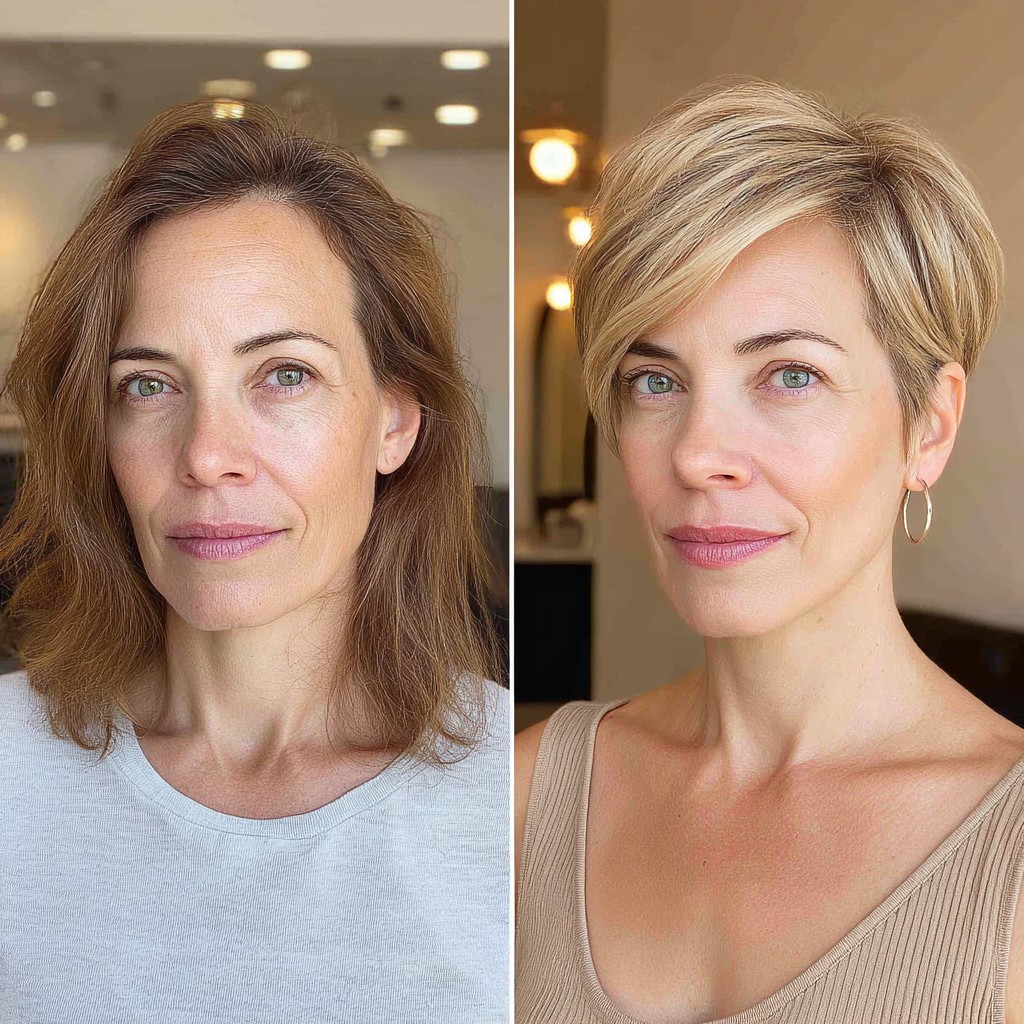 Light Blonde Asymmetrical Pixie with Soft Texturing