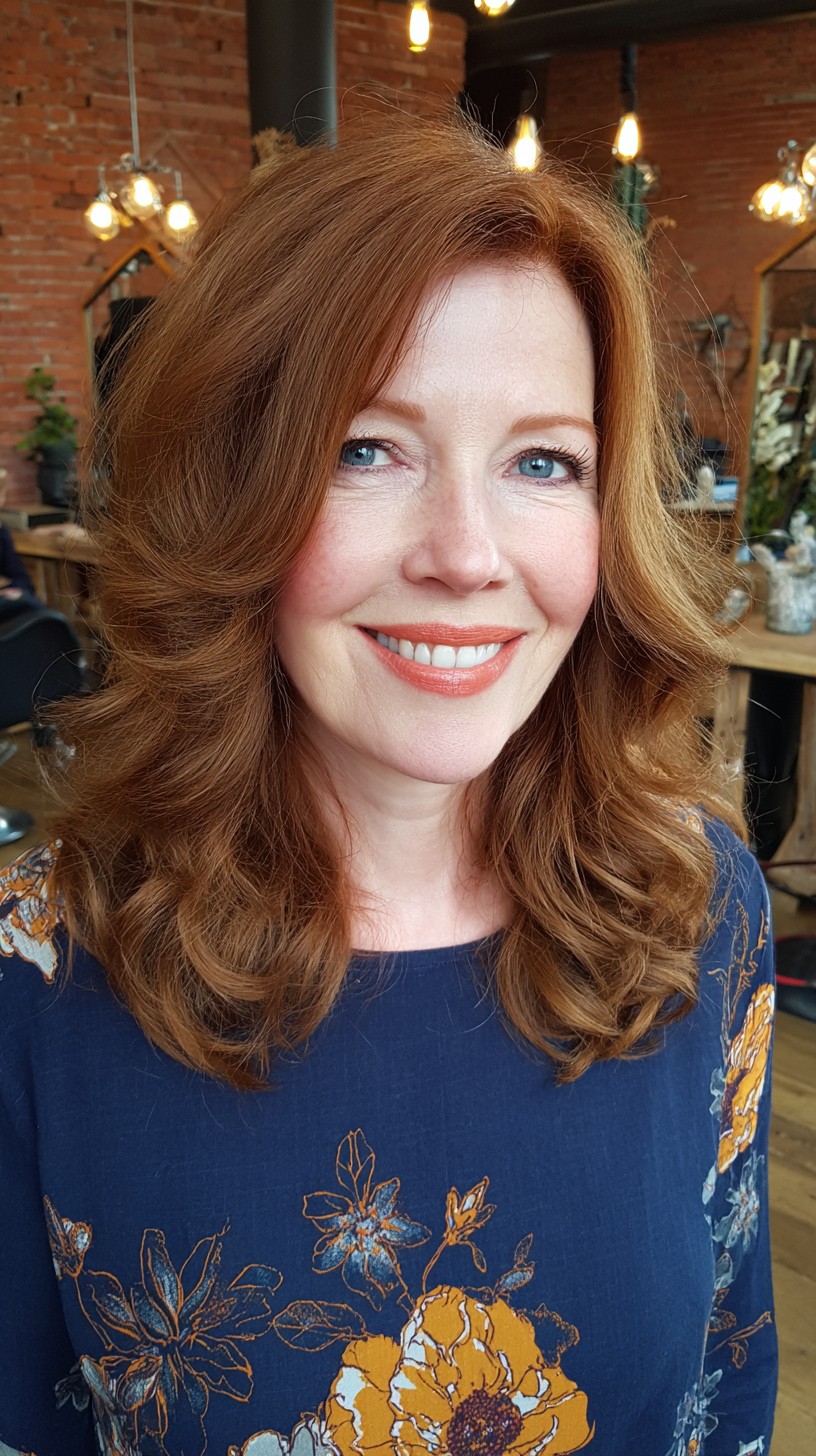 Lush Copper Waves with Dimensional Layers