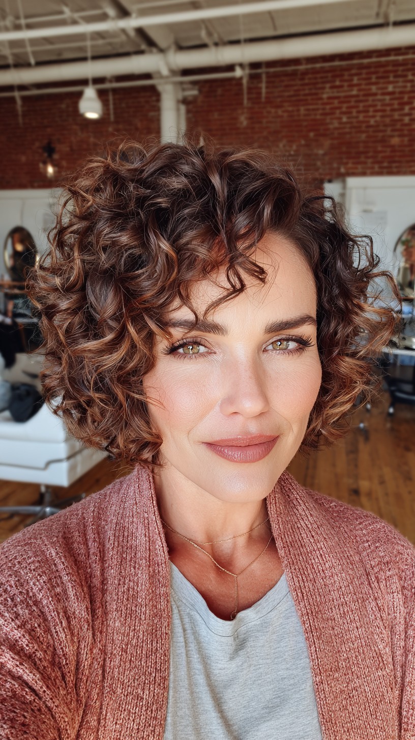 Playful Caramel Tousled Bob