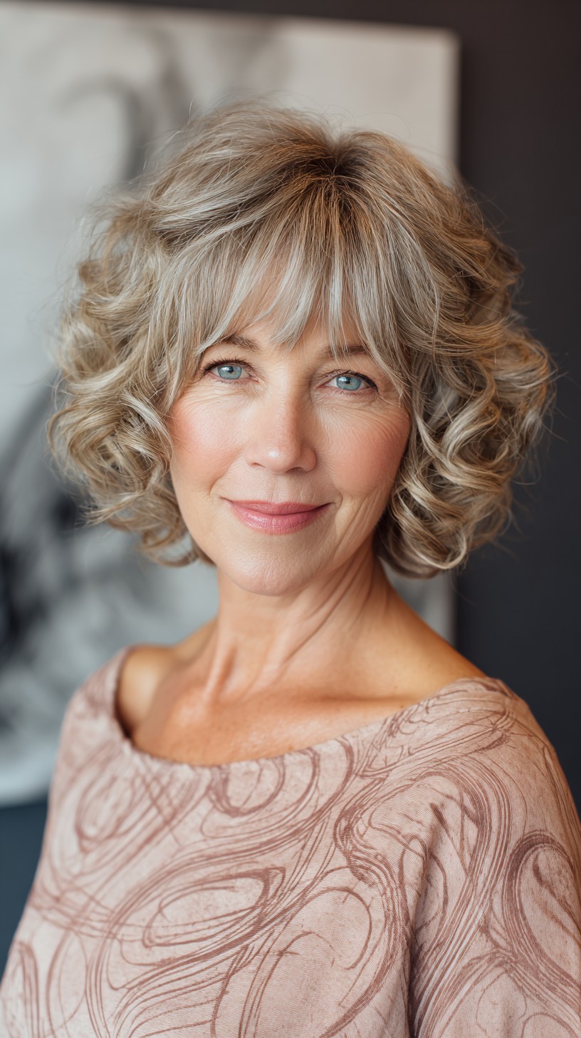 Playful Silver Waves with Flirty Fringe