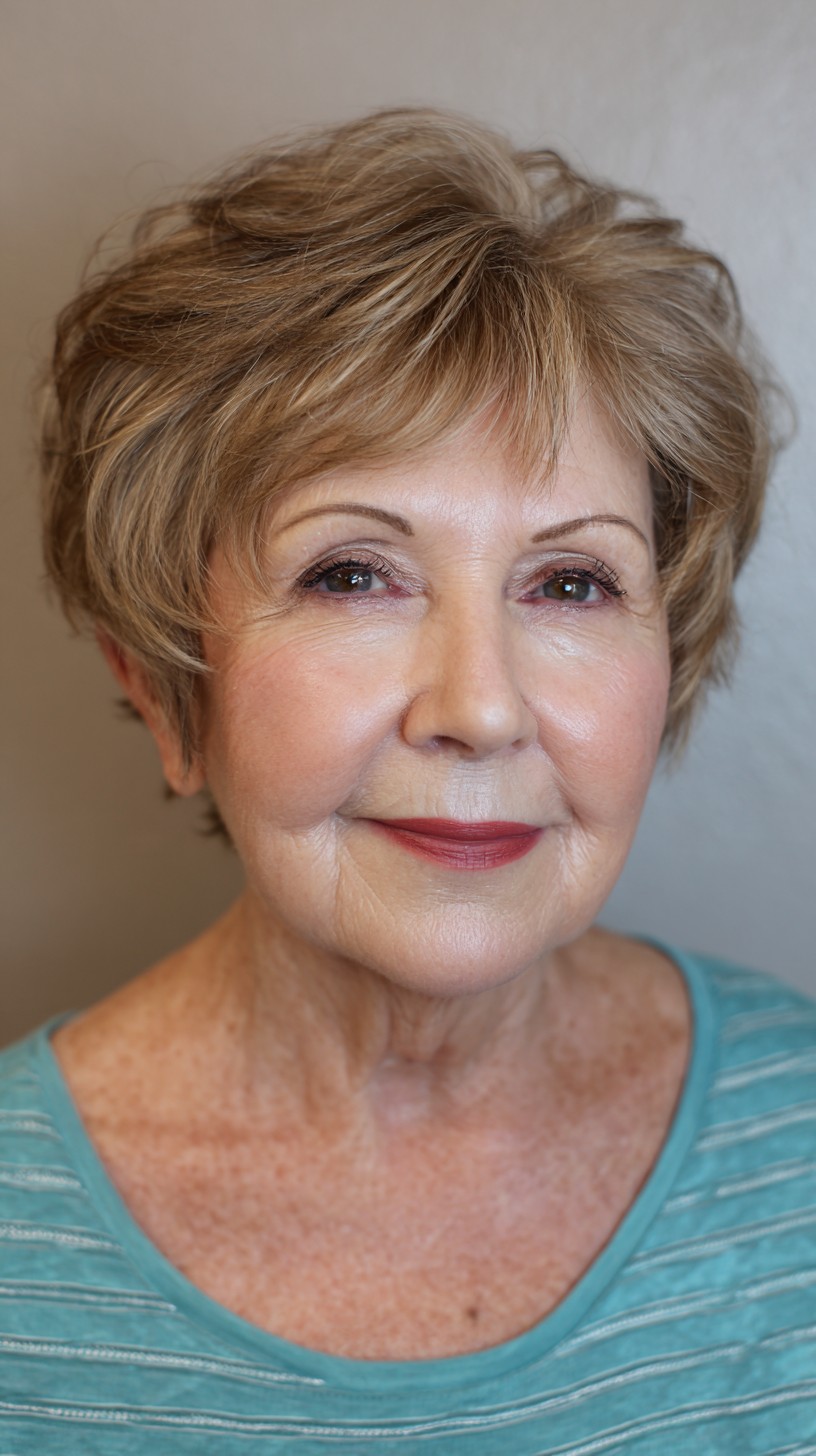 Refined Golden Layered Pixie with Soft Waves