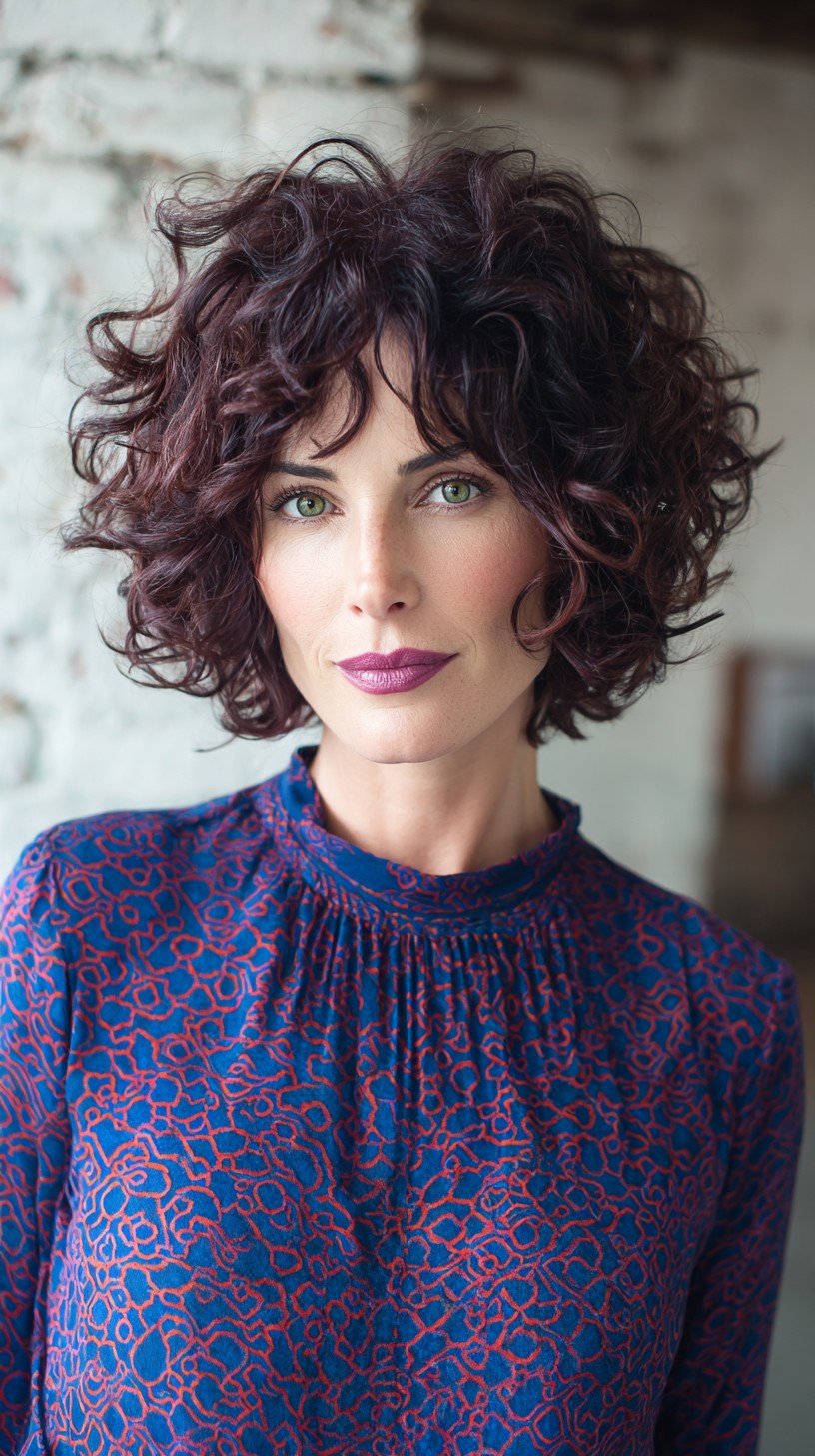 Rich Auburn Tousled Bob with Soft Definition