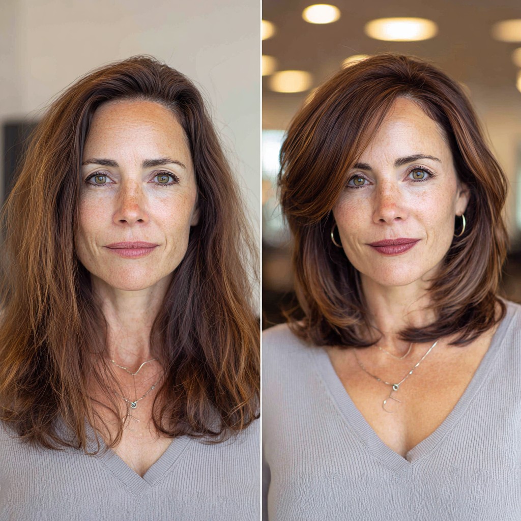 Seamless Shoulder-Length Transformation with Subtle Layers