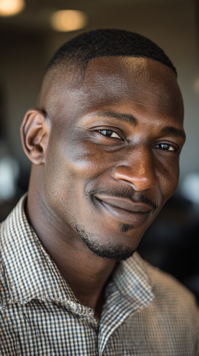 Sharp-Defined Low Fade with Natural Texturing