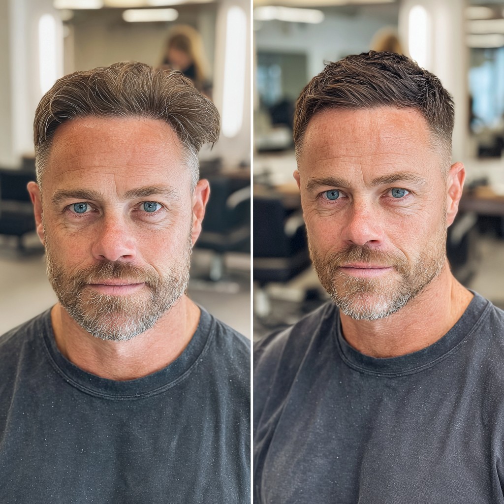 Sharply Defined Quiff with Tapered Sides