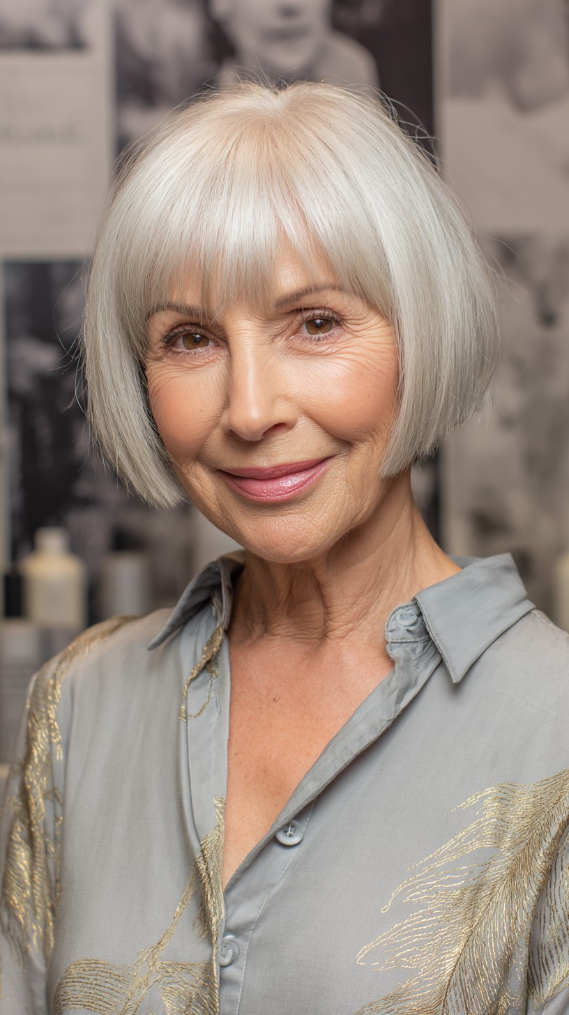Silver Precision A-Line Bob with Seamless Bangs