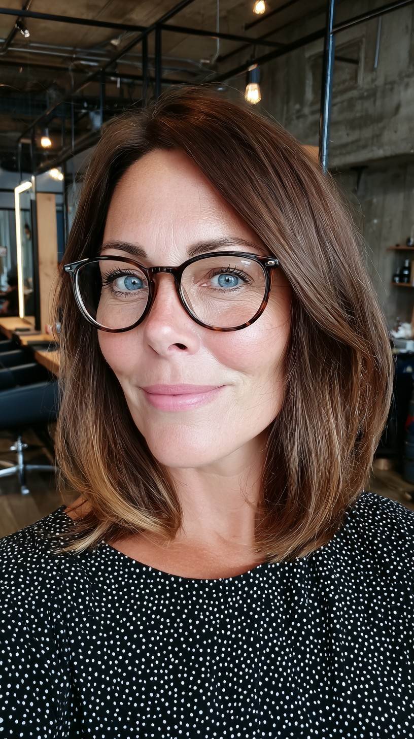 Sleek Chestnut Cascade with Gentle Waves