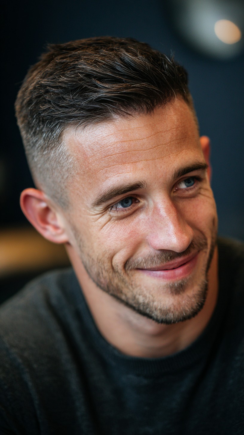 Sleek Precision-Cut Fade with Textured Top