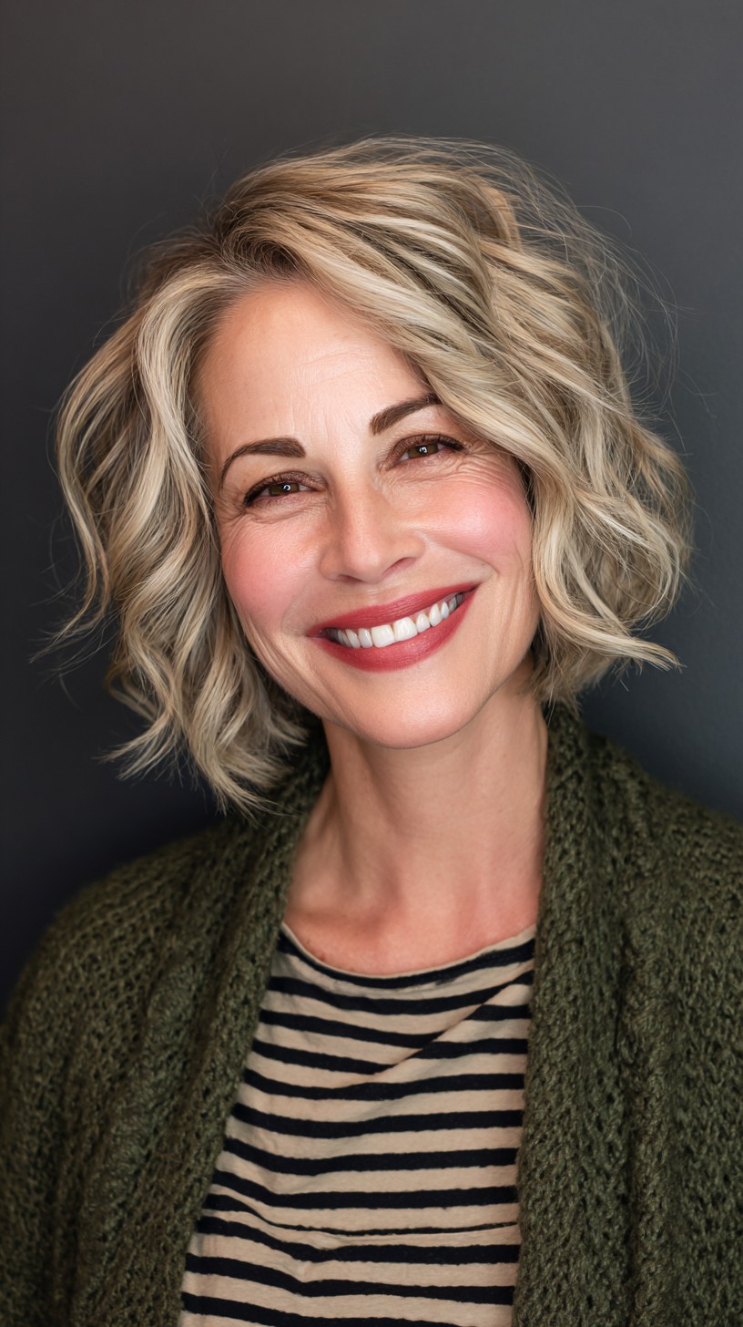 Soft Blonde Waves with Tapered Ends