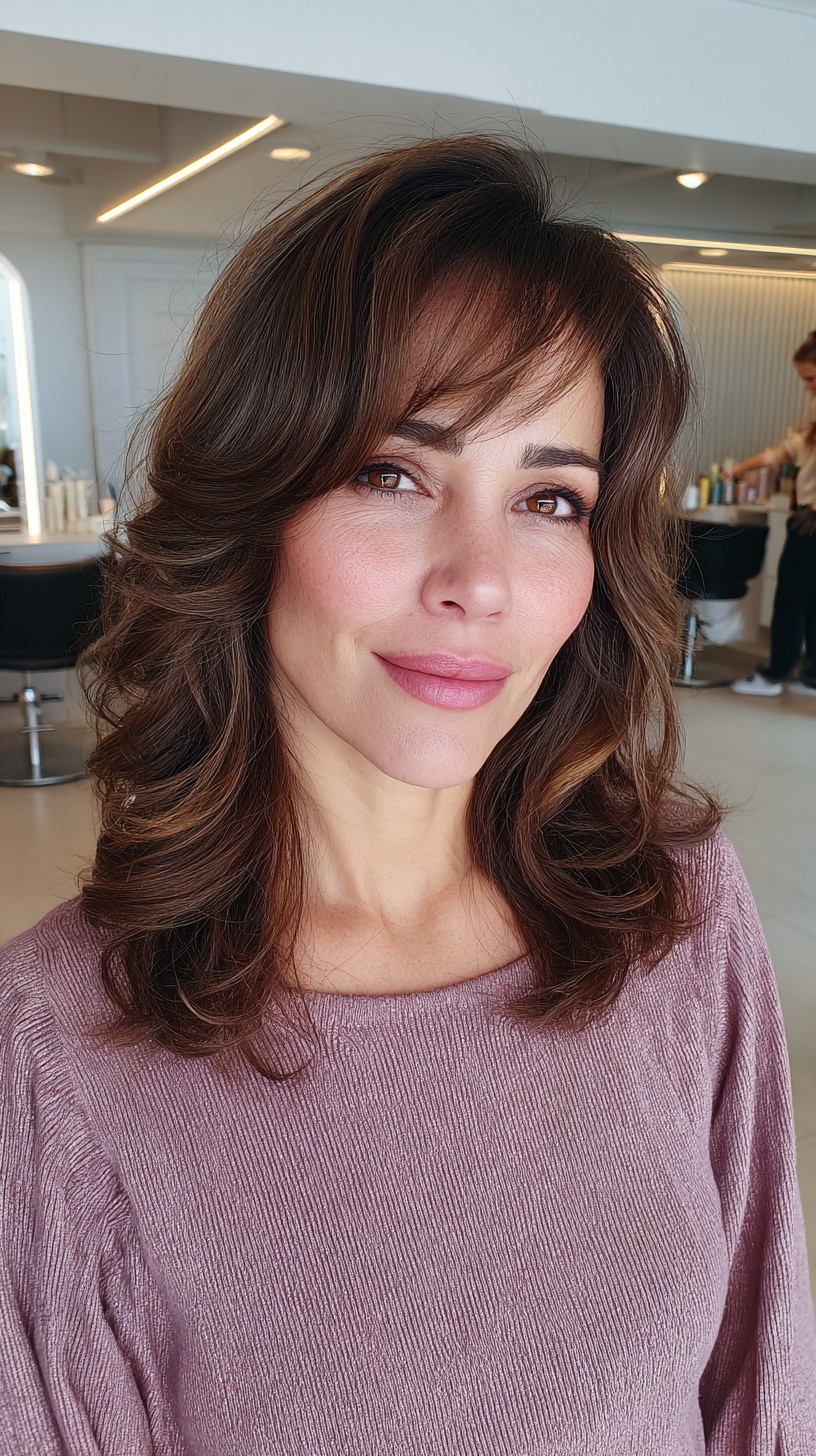 Soft Brunette Curls with Gentle Waves
