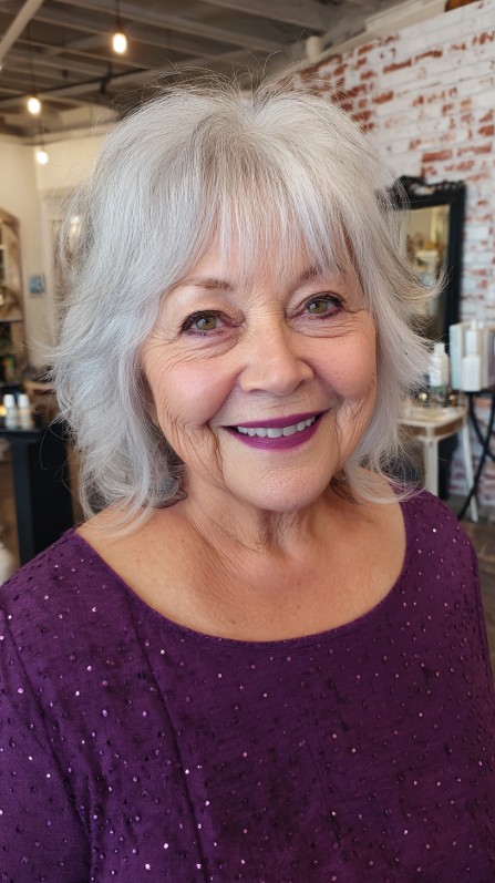 Soft Silver Layered Cut for Fuller Appearance