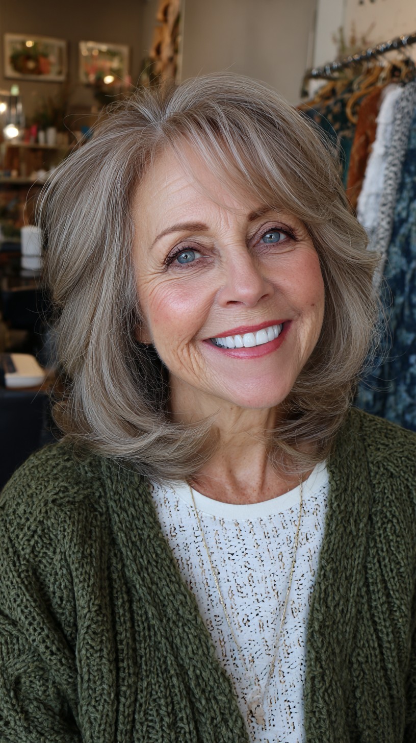 Soft Silver Layers with Gentle Waves