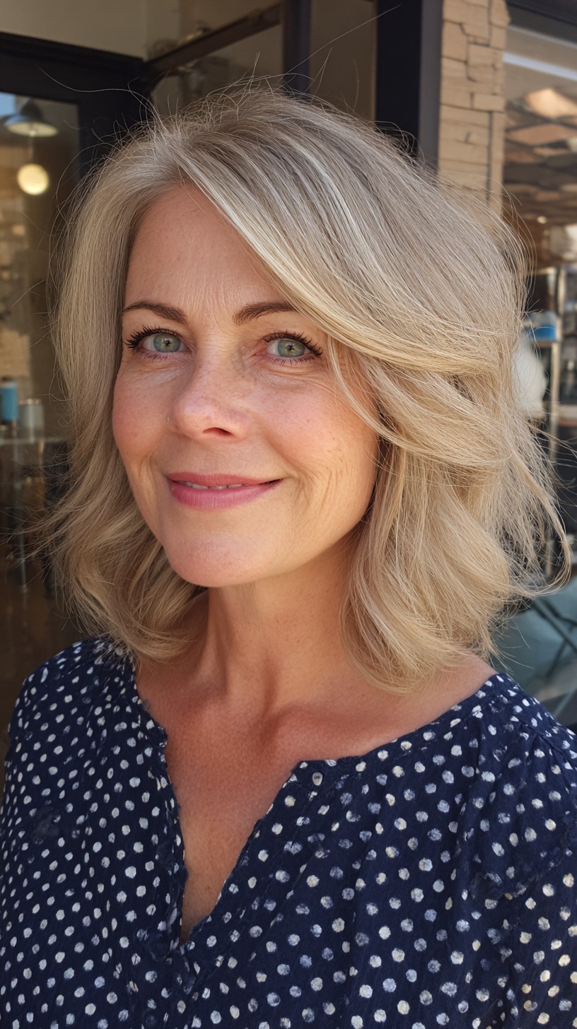 Soft Silver Waves with Gentle Undercut