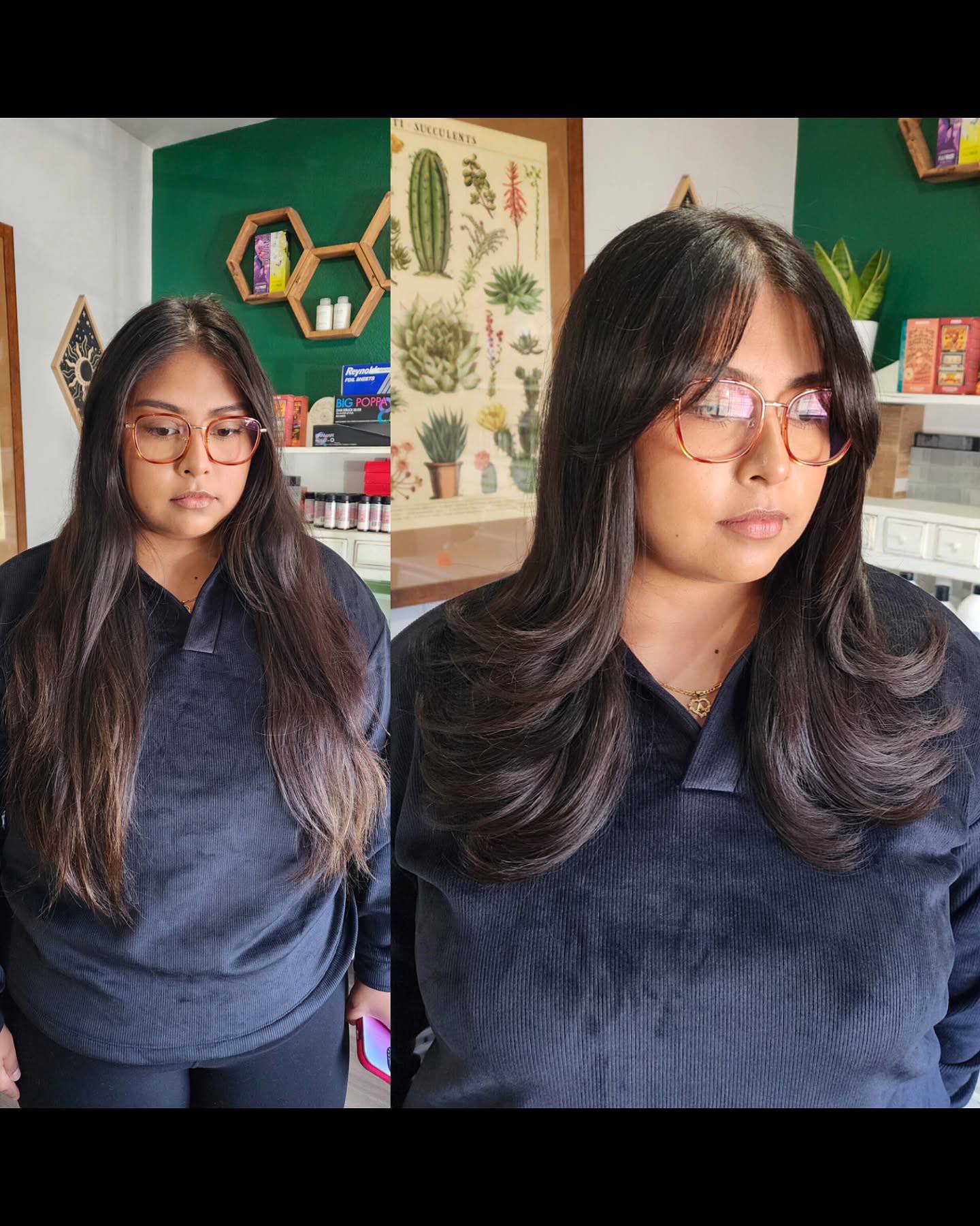 Softly Layered Cut with Face-Framing Bangs