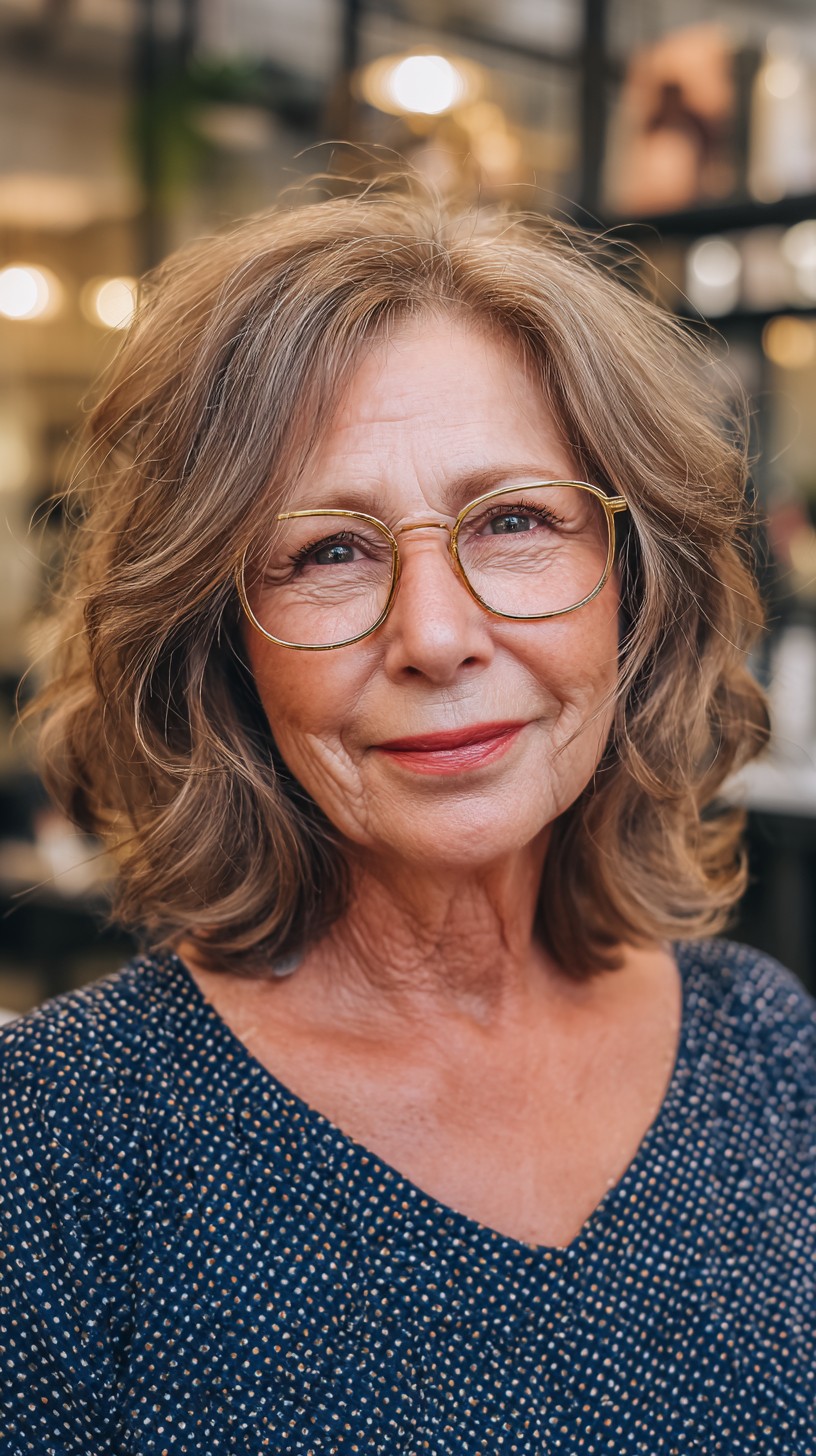 Sophisticated Bronzed Layers For Mature Fine Hair