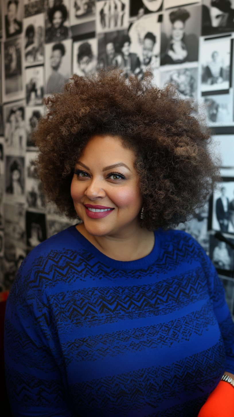 Stunning Cinnamon Twist Afro with Natural Highlights