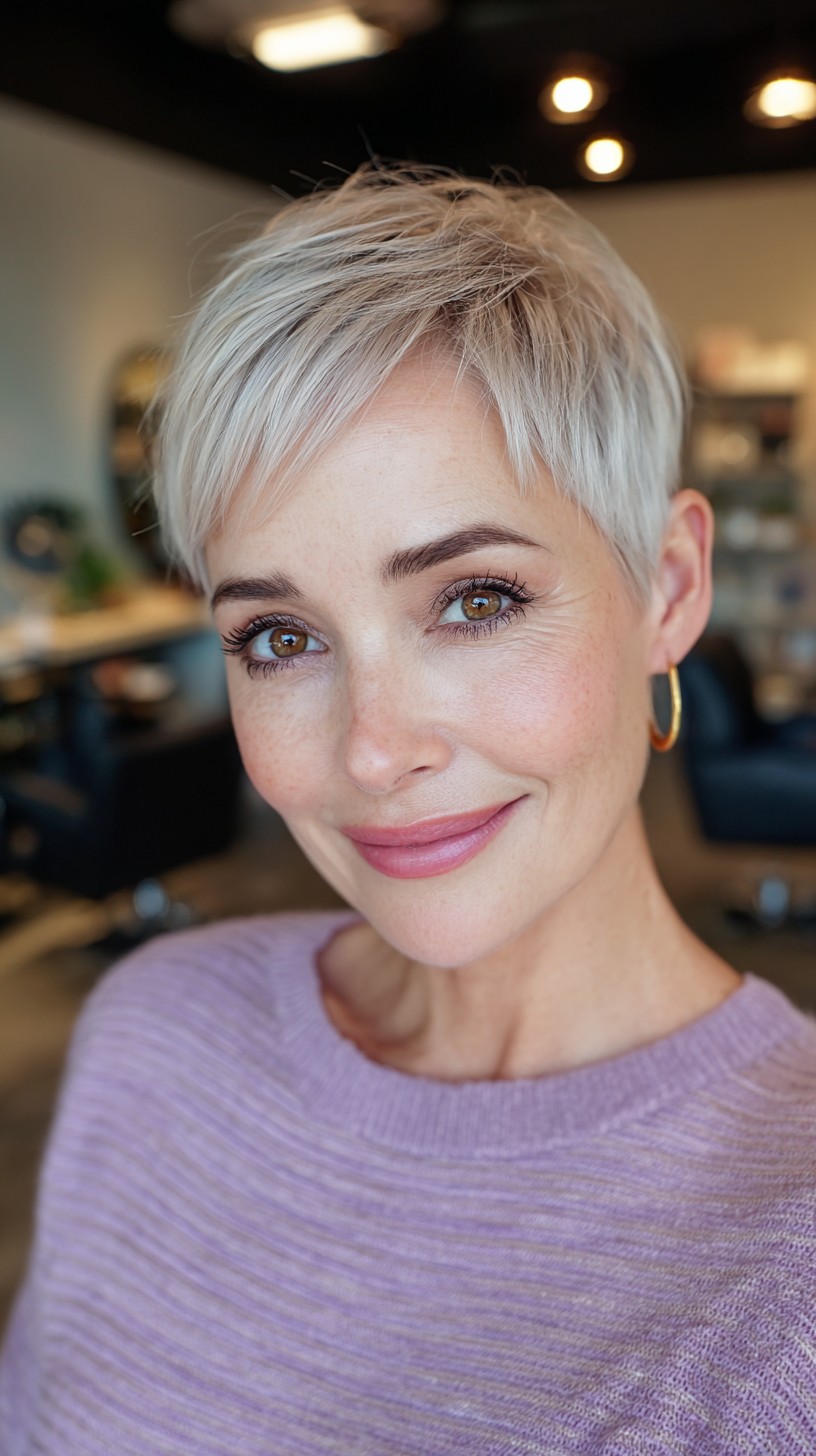 Stylish Silver Crop with Edgy Tapered Sides