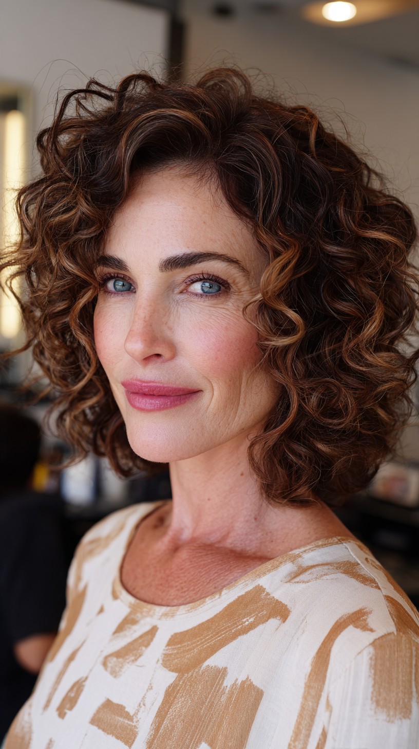 Textured Chocolate Curls with Natural Highlights