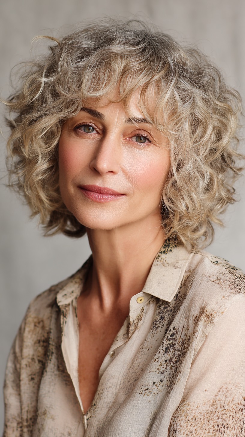 Textured Silver Coils with Feathered Fringe