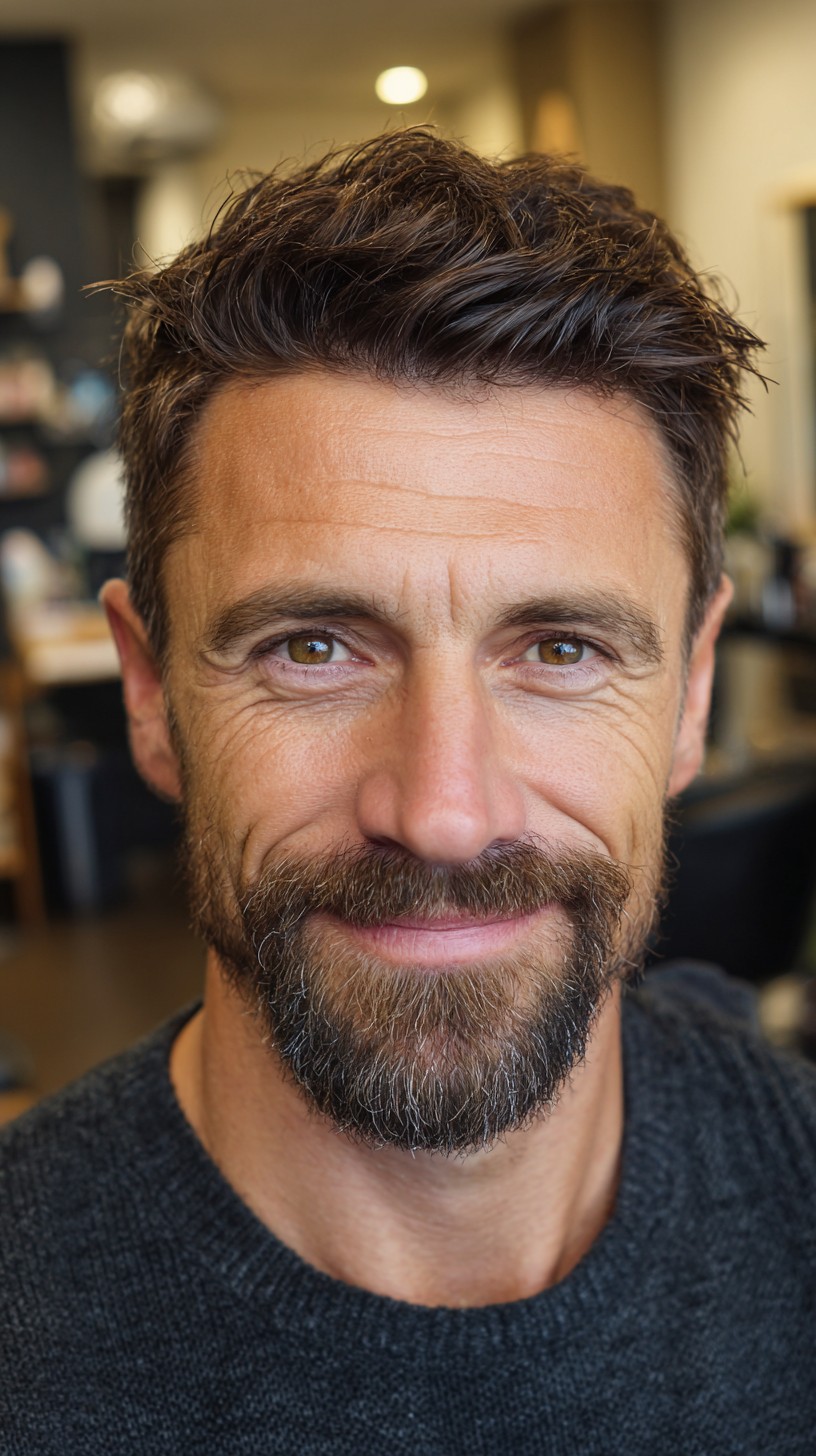 Textured Tousled Top with Natural Grey Highlights