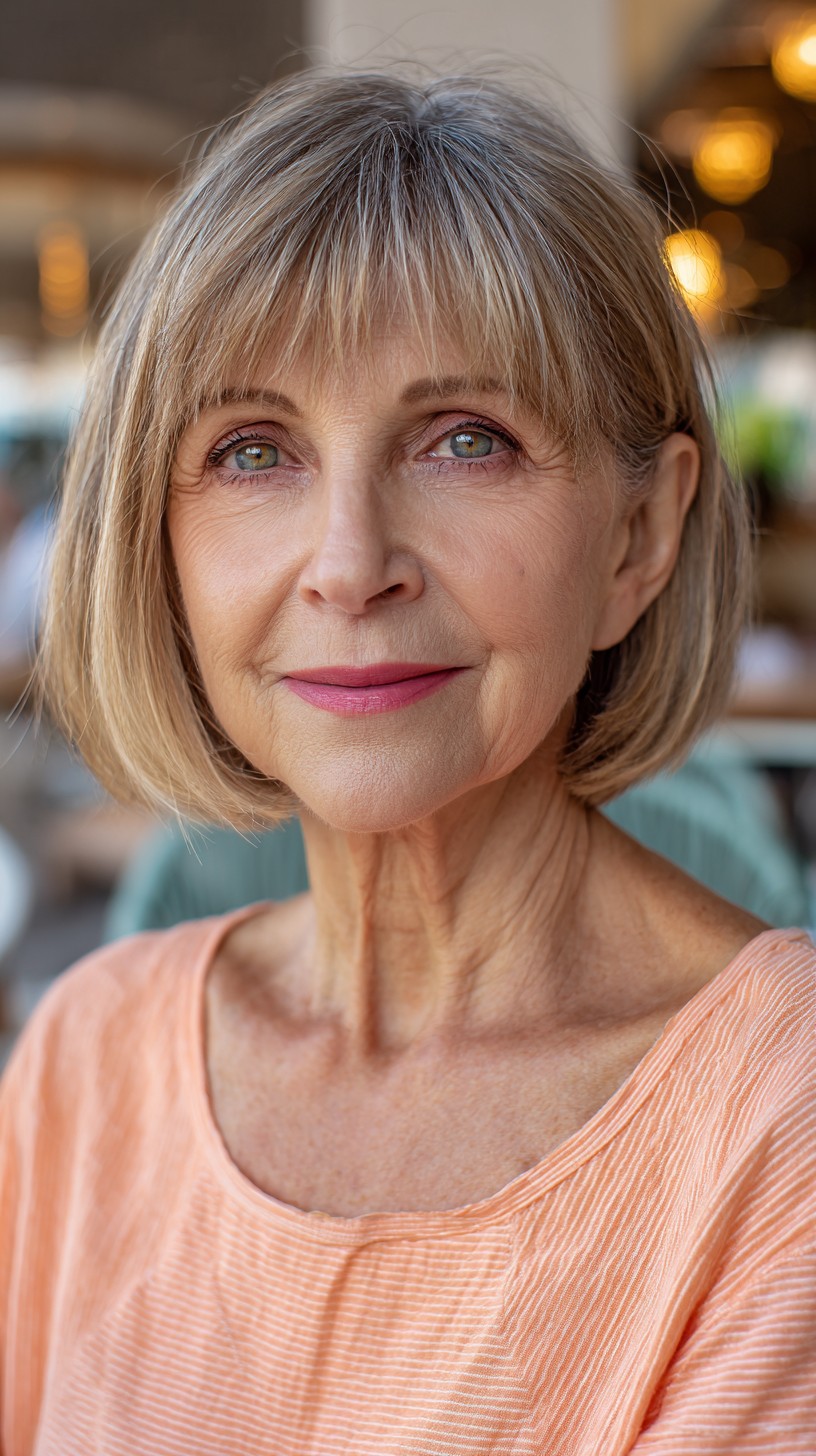 Timeless Straight Bob with Seamless Curtain Bangs