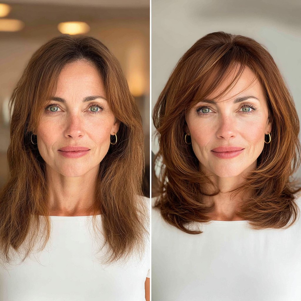 Vibrant Copper Layers with Face-Framing Highlights