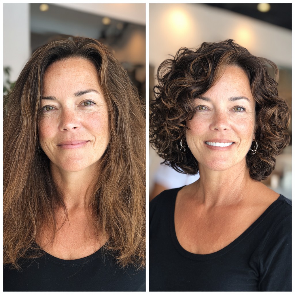 Vibrant Medium-Length Layered Curls with Dimensional Tones