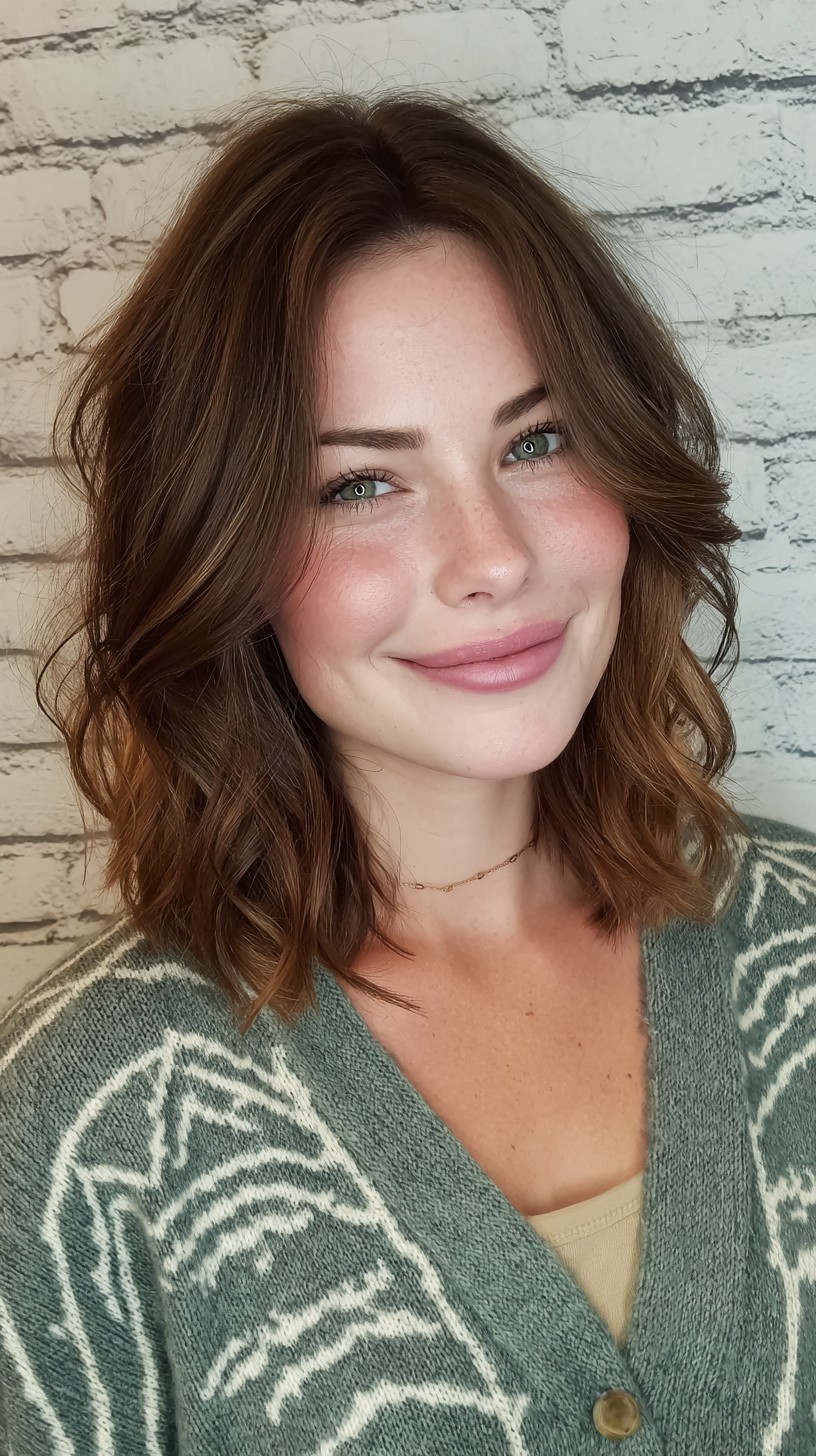 Chic Brunette Bob with Soft Waves