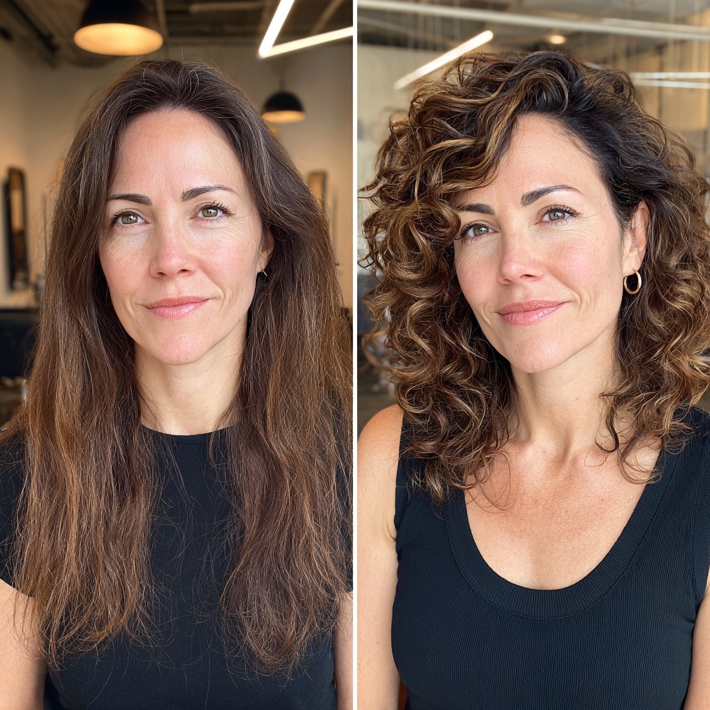 Cascading Chestnut Curls Transformation