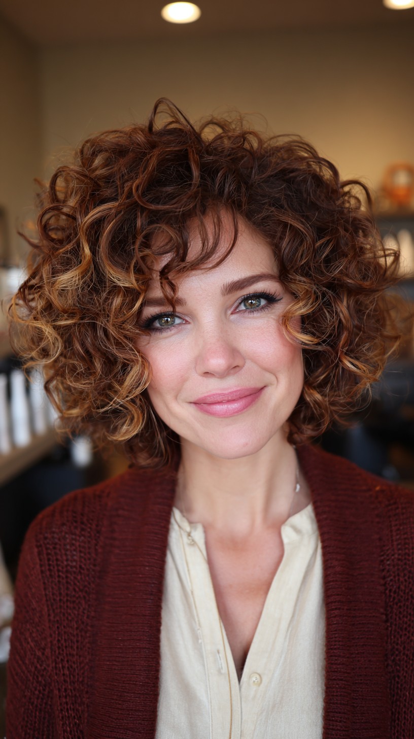 Charming Copper Curls with Defined Layers