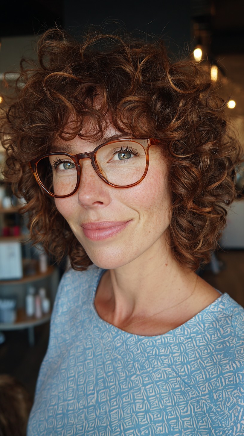 Chestnut Curls with Voluminous Layers