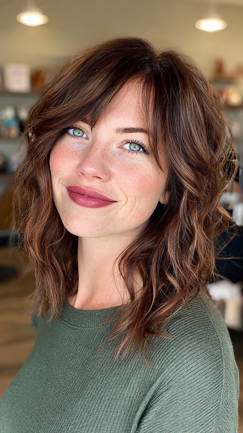Chic Brunette Bob with Soft Waves