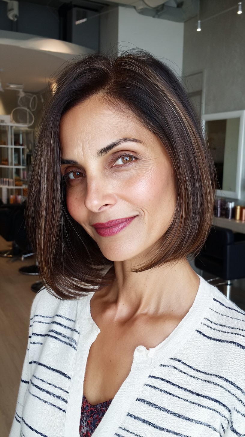 Classic Chestnut Bob with Soft Gradation