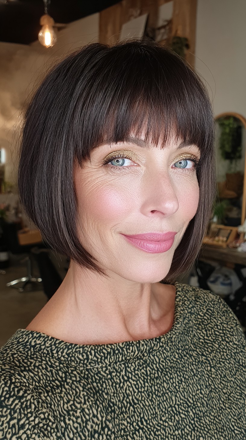Classic Rounded Bob with Precision Fringe