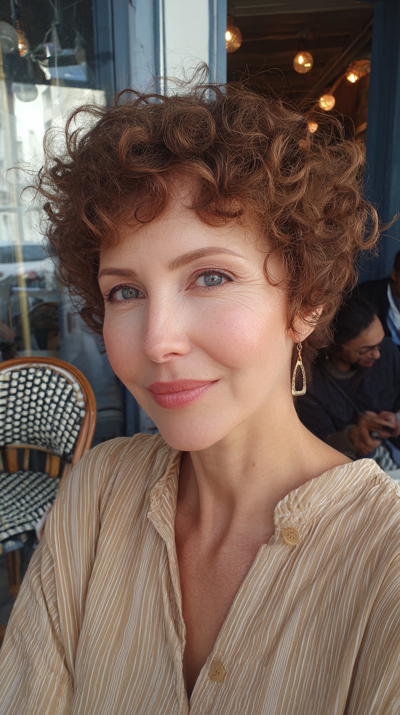 Copper-Tinted Delicate Spiral Curls