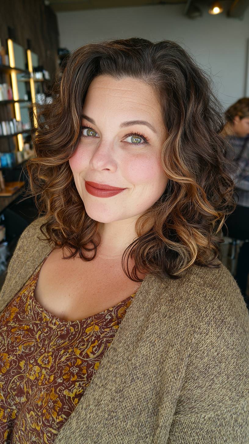 Curly Chocolate Layers with Subtle Highlights