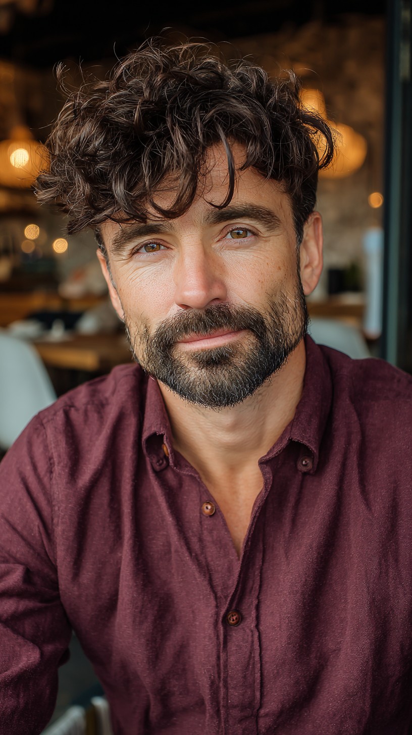 Curly Natural Taper with Sculpted Top