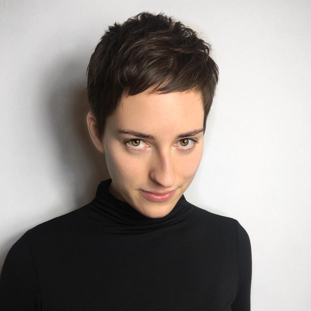 Dark Chestnut Tousled Pixie