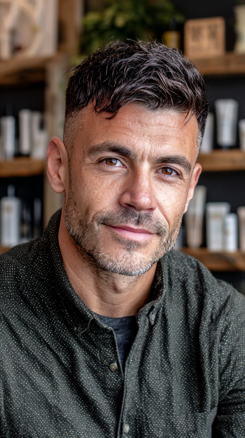 Dynamic Wavy Textured Fringe with Subtle Fade