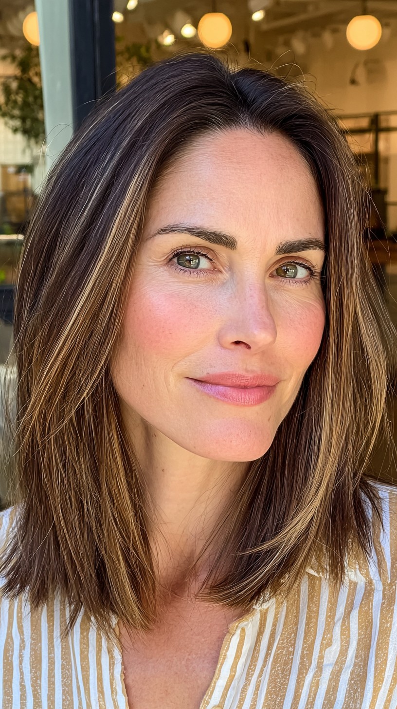 Effortless Sun-Kissed Layered Bob