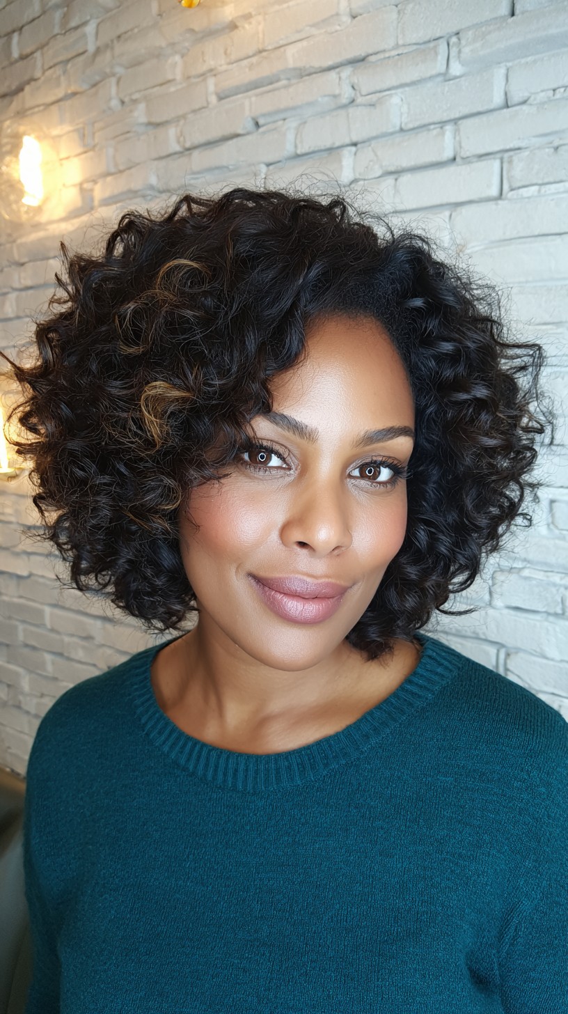 Luxurious Deep Black Voluminous Curls