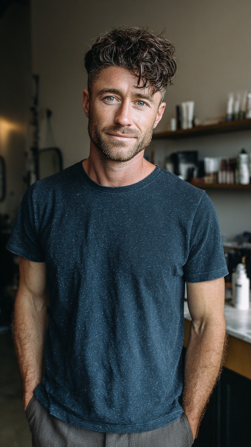 Messy Tousled Waves with Defined Texture for Men