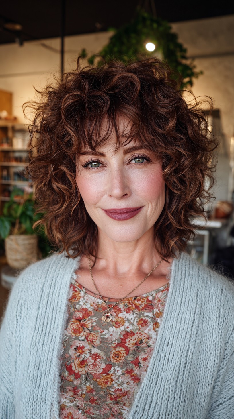 Radiant Russet Voluminous Curls