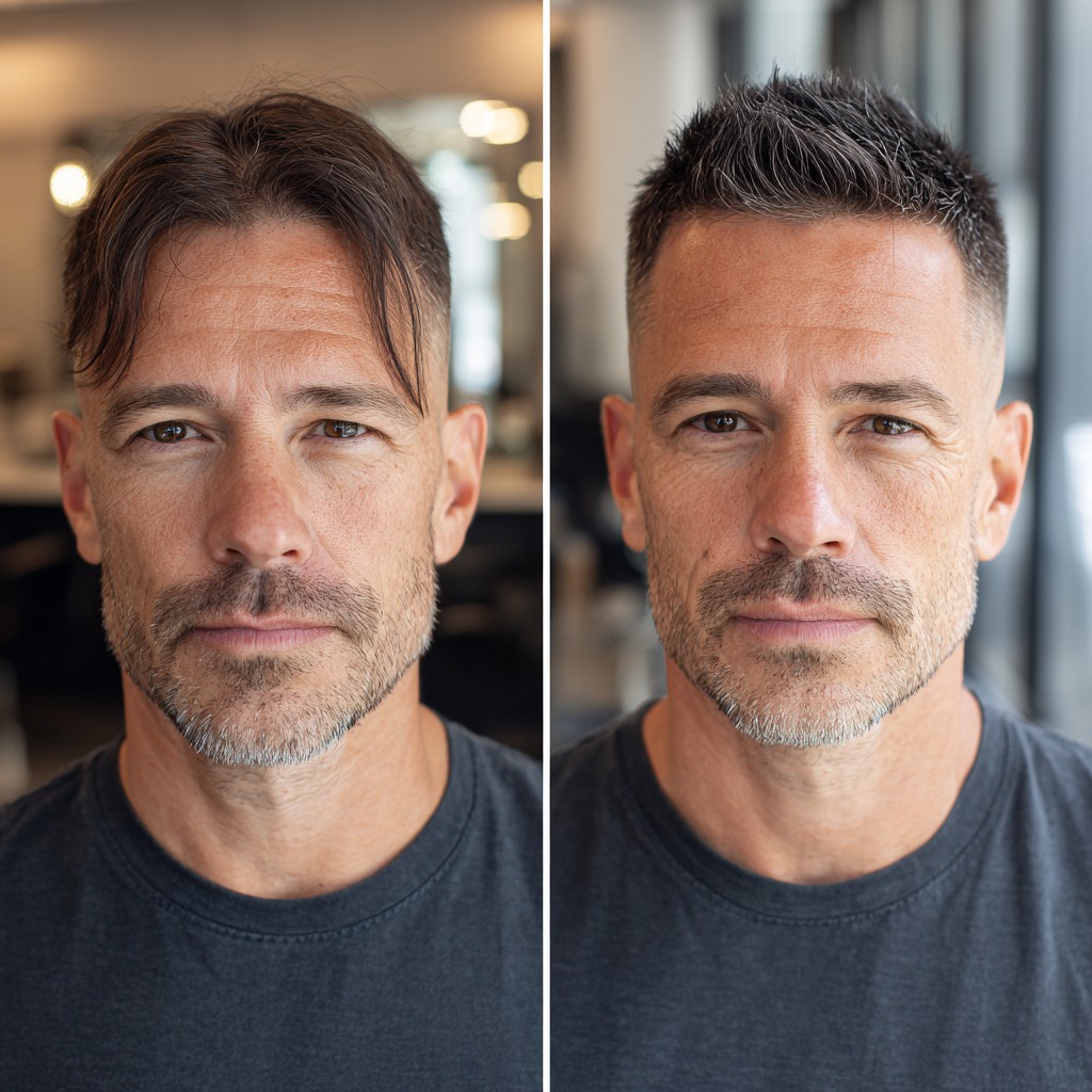Refined Textured Spiky Cut with Soft Graying Edges
