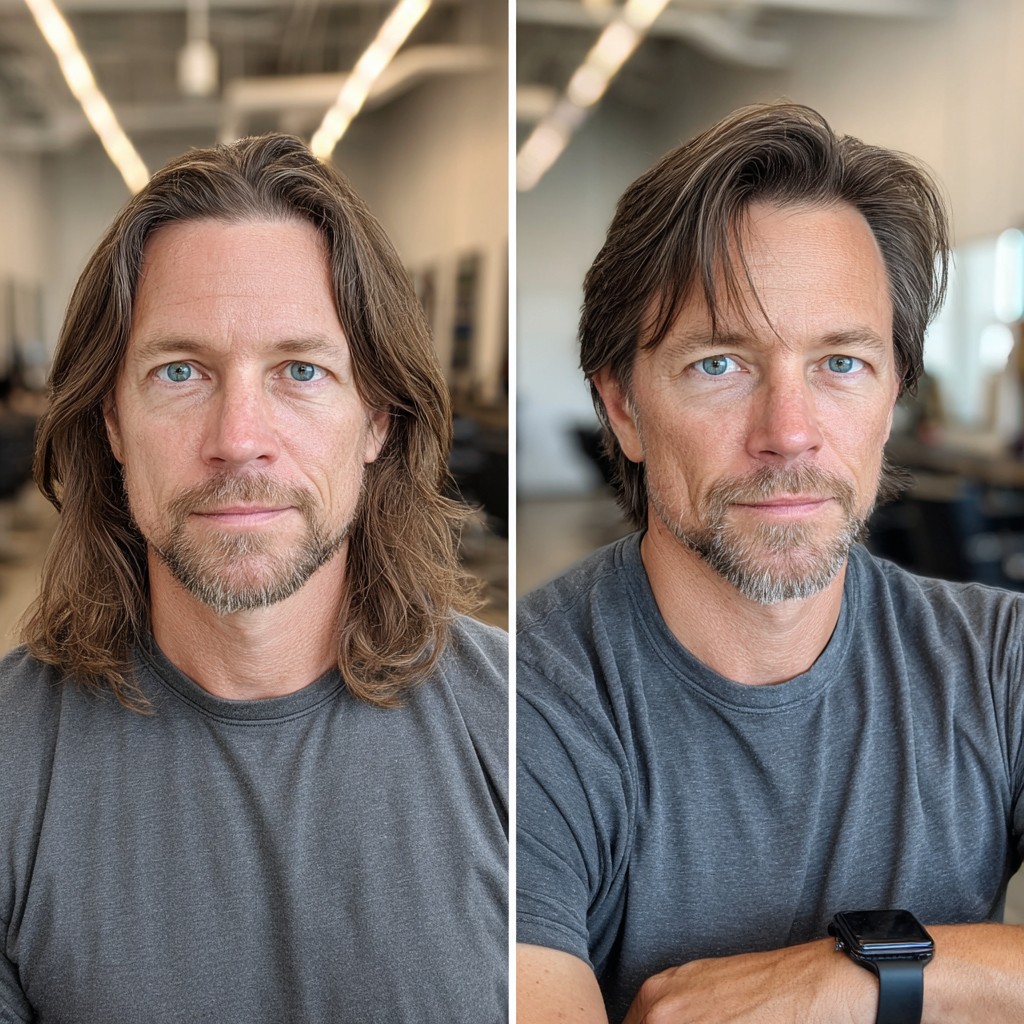 Refined Two-Tone Layered Cut for Men