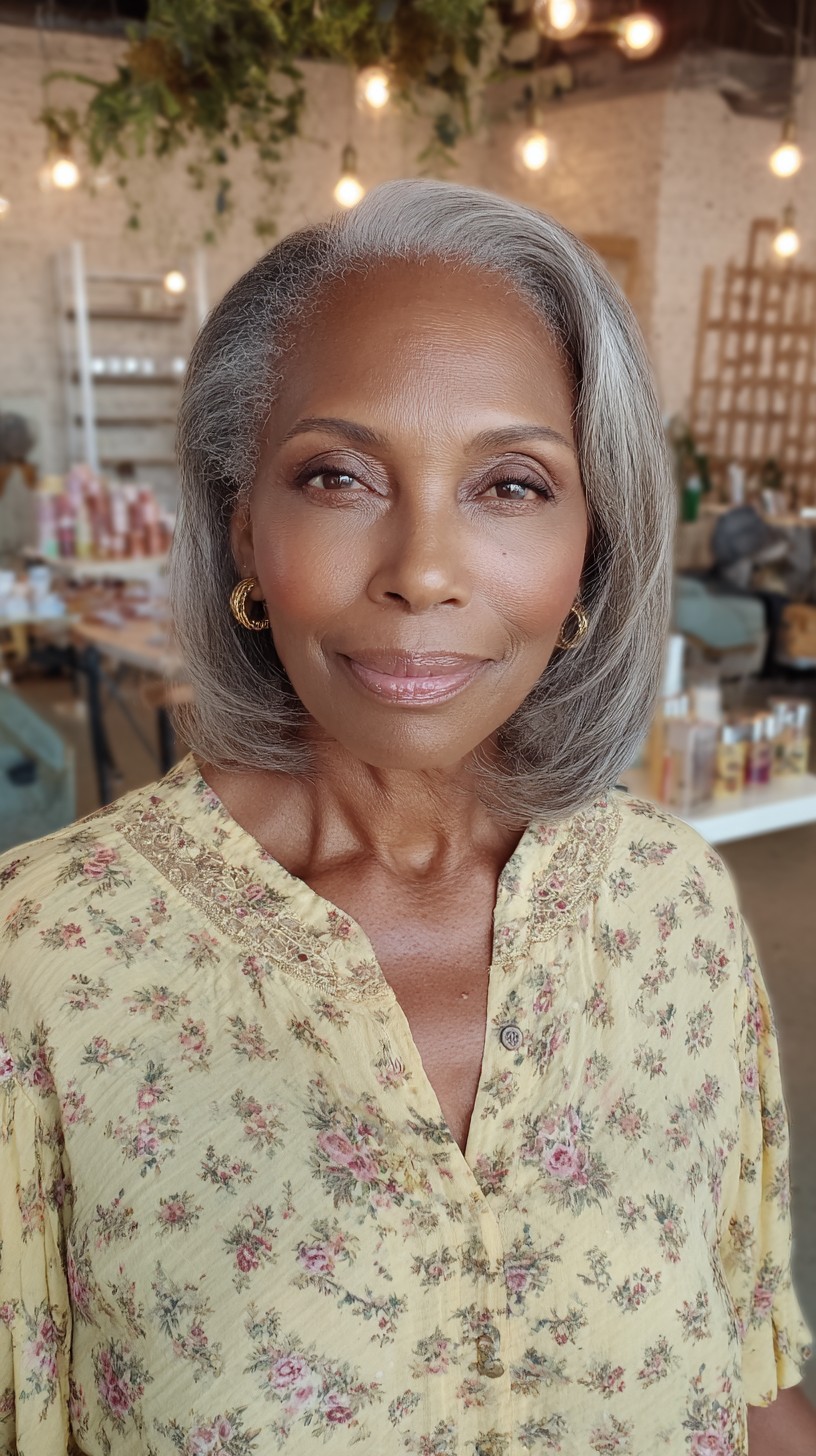 Sleek Silver Bob with Highlighted Contours