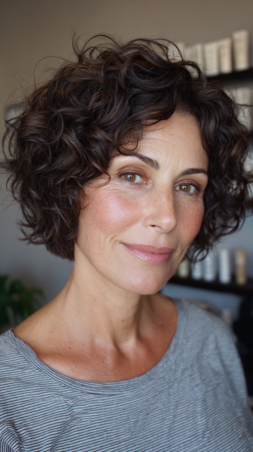 Sultry Espresso Curls with Feathered Layers