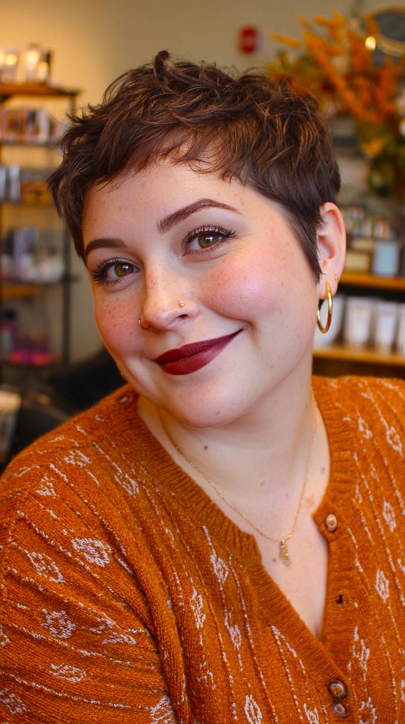 Textured Pixie Cut with Rich Chocolate Tones