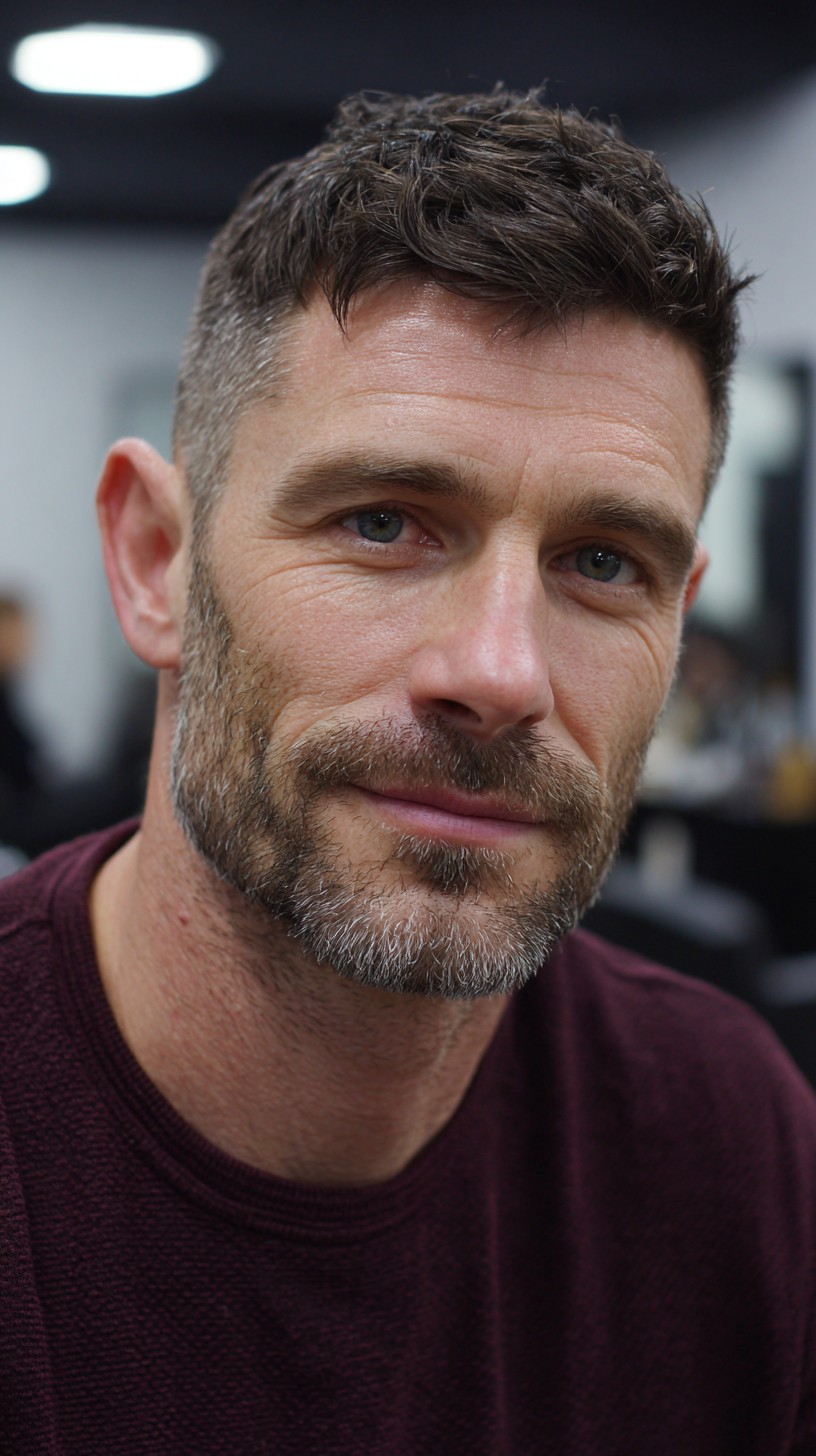 Textured Salt and Pepper Taper Cut